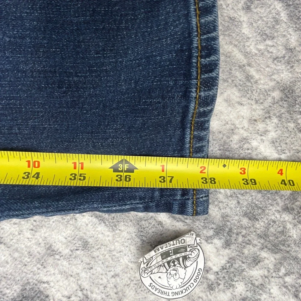 Banana Republic Mens 34x30 Straight‎ Jeans Blue Medium Wash Whiskered Denim